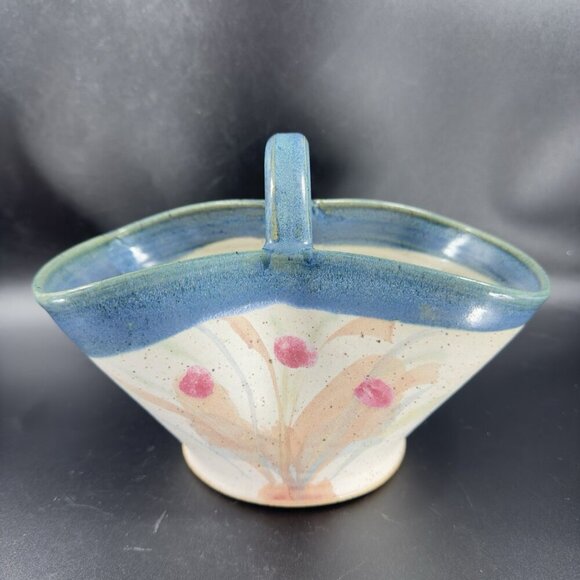 2004 North Carolina RUSSELLWOOD Pottery Hand Made Basket Dish Bowl Signed VTG - Picture 14 of 14